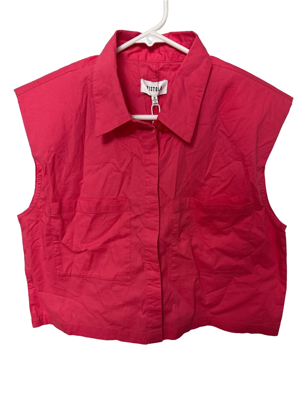 Pistola Punch Pink Sleeveless Button-Front Shirt